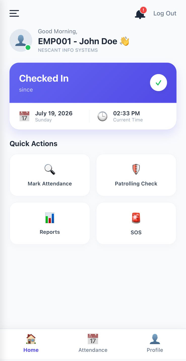 Attensure Mobile App Authentication Interface